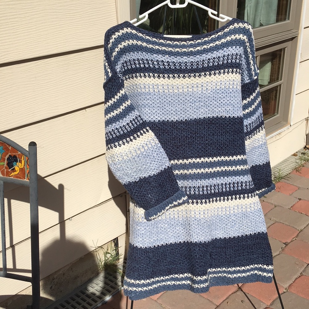 Blue Striped Long Sweater